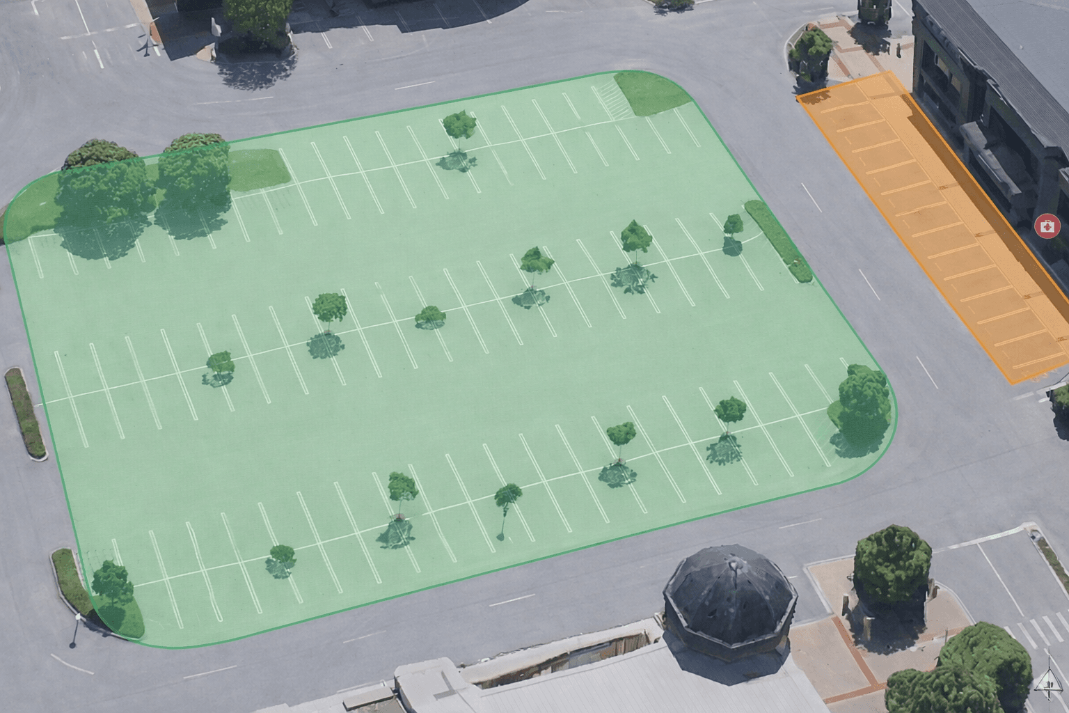 Parking map showing free parking areas near Dart House